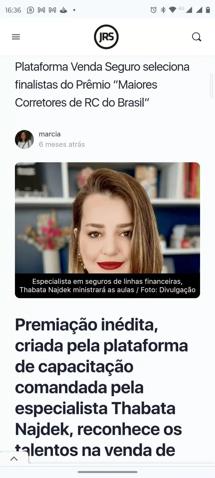 Premiação Venda Seguro / Thabata Najdek